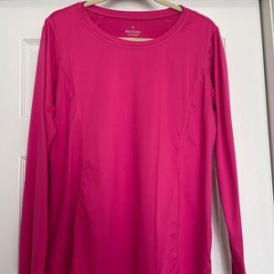 Beyond Scrubs Fuchsia Long Sleeve Top